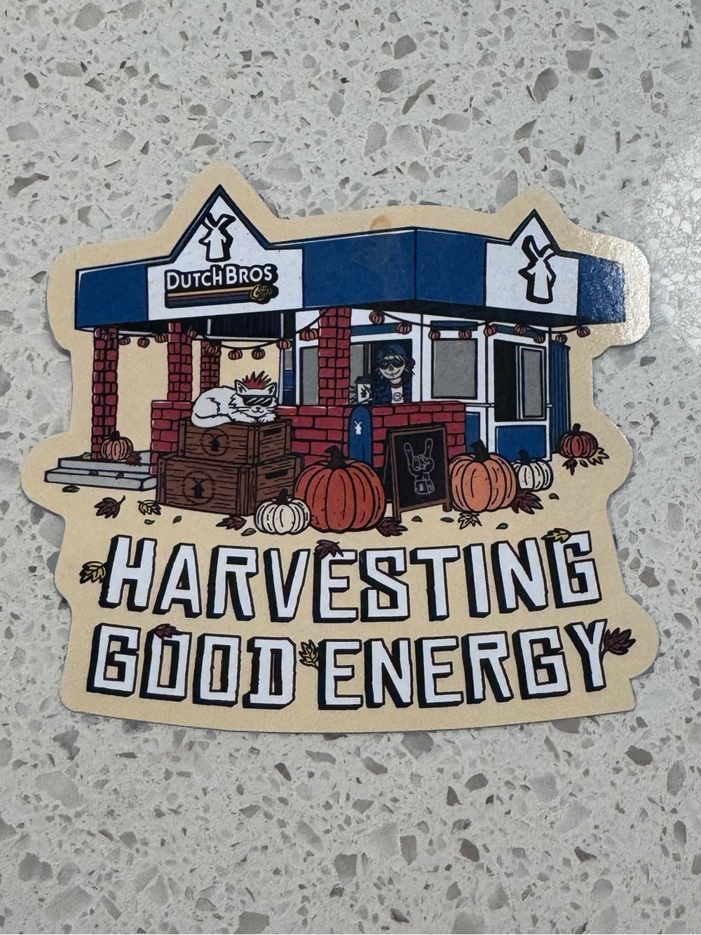 Dutch Bros September 2026 Sticker “Harvesting Good Energy” Fall Pumpkin Limited
